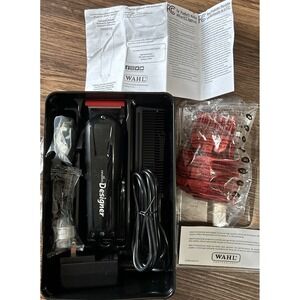 Wahl Professional Cordless Designer Clipper #8591 #8504 New NO BOX Black Red